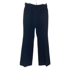 Emilio Pucci Wide Leg Black Wool Pants Gold Buckles and Zipper